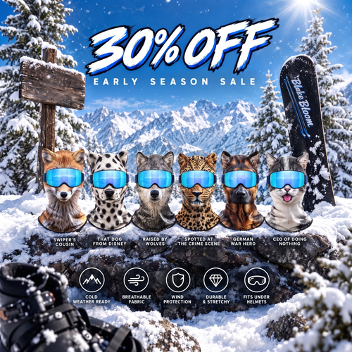 30% off Early Season Sale – Blake Bloom animal ski masks